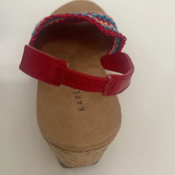KAREN SCOTT Womens Cushioned Wedge Slip On Slingback sandals sz 9 red blue pink - Picture 10 of 14